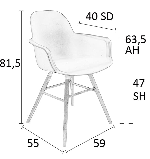 Zuiver Albert Kuip Armchair plastová stolička 10