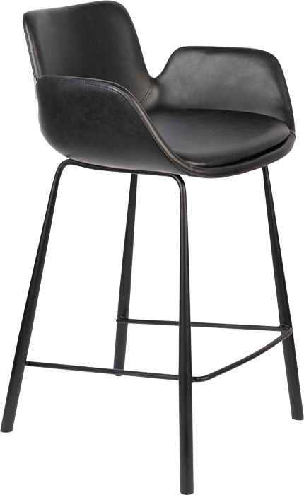 Zuiver Brit kožená pultová stolička - Čierna