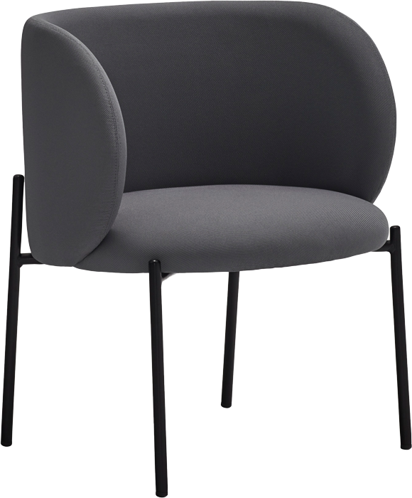 Teulat Mogi dizajnová čalúnená stolička - Tmavosivá