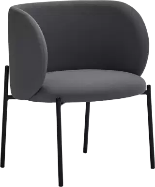 Teulat Mogi dizajnová čalúnená stolička - Tmavosivá