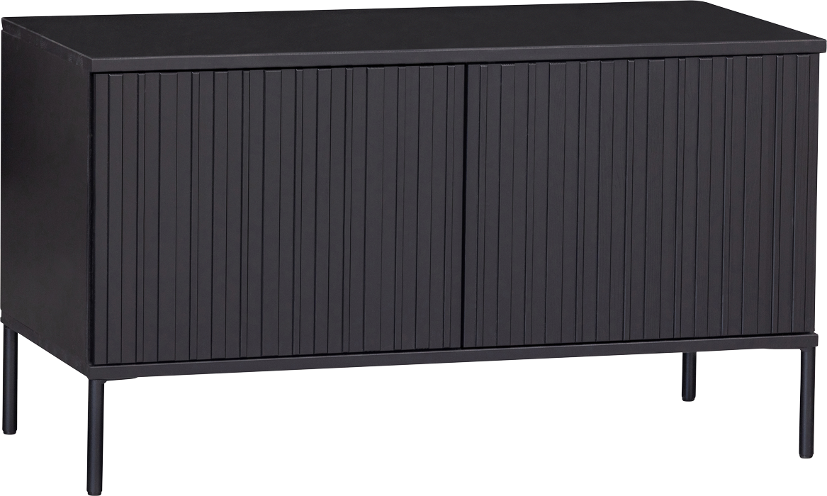 Woood Gravure drevená skrinka pod tv - Čierna, 100 cm