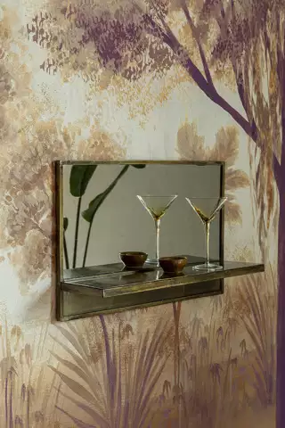 WL-Living Feyza okrúhle zrkadlo s poličkou 7