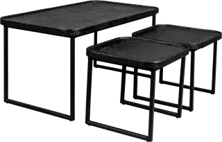 Dutchbone Winston čierne stolíky - Set 3 stolíkov