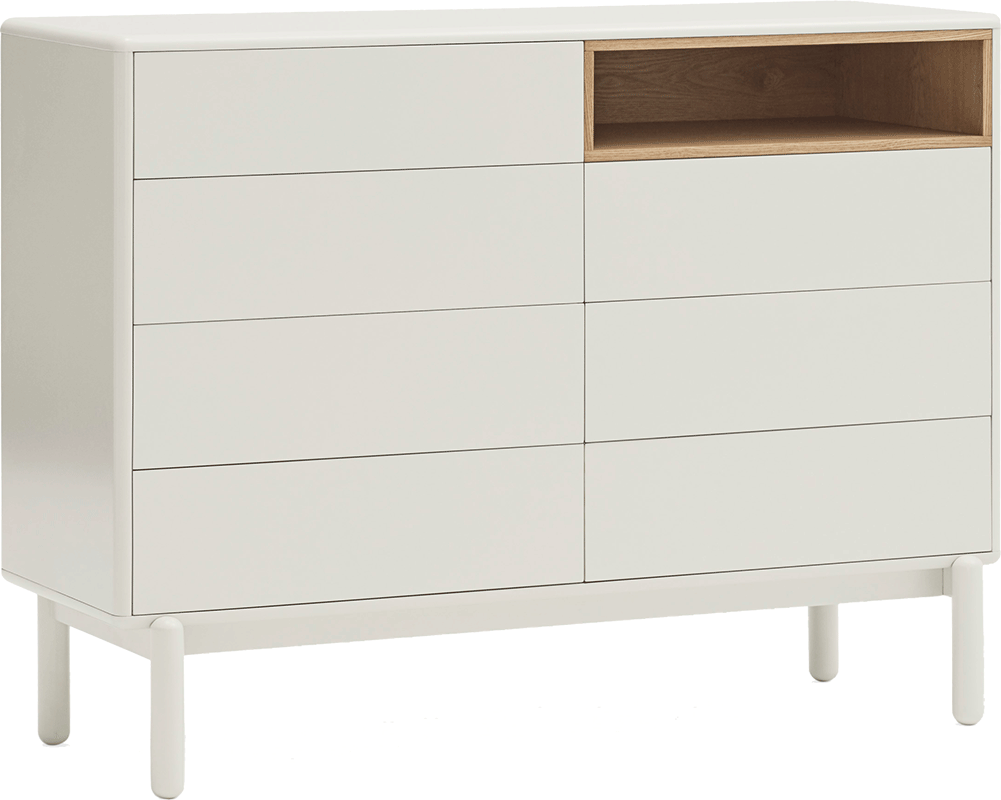 Teulat Corvo komoda so zásuvkami - Biela - 120 cm