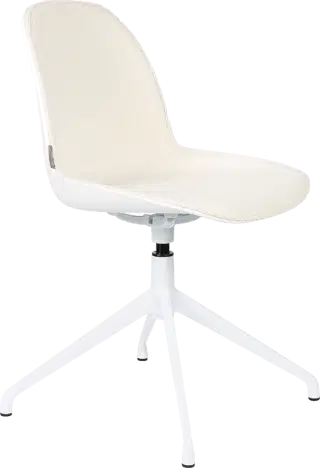 Zuiver Albert Kuip stolička na otočnej podnoži -Biela, Bez podrúčok