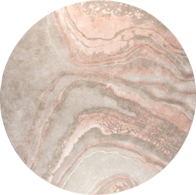 Zuiver Solar okrúhly koberec - Sivá + Ružová, 240 cm