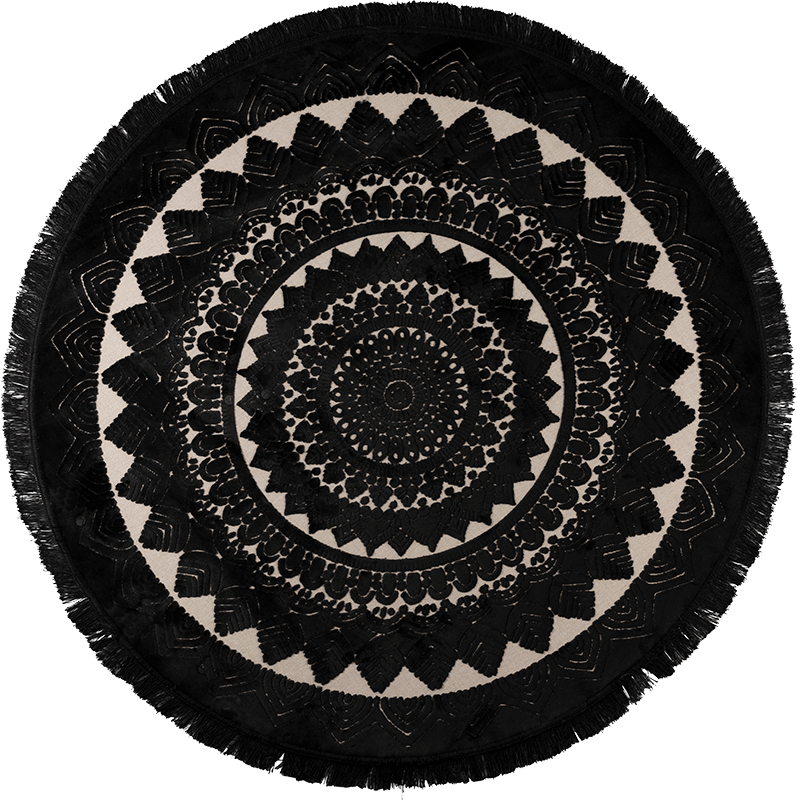 Dutchbone Nelson okrúhly koberec - Čierna