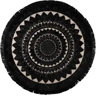 Dutchbone Nelson okrúhly koberec - Čierna