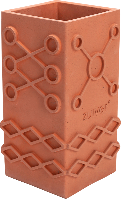 Zuiver Graphic betónová váza -Oranžová, Štvorcová