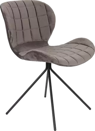 Zuiver Omg Velvet dizajnová stolička - Sivá