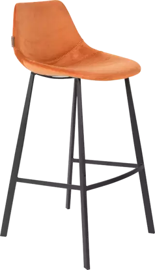 Dutchbone Franky Velvet barová a pultová stolička - Oranžová, Barová