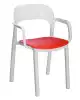 Barcelona DD Ona jedálenská stolička - Biela + červené sedadlo