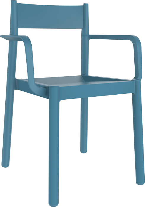 Barcelona DD Danna plastová stolička - Modrá, S podrúčkami