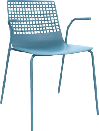 Barcelona DD Wire stohovateľná stolička - Modrá, S podrúčkami