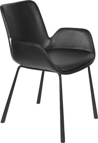 Zuiver Brit LL kožené stoličky - Čierna