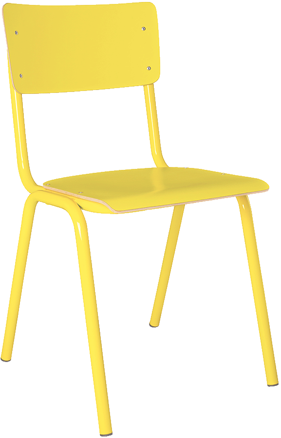 Zuiver Back To School kovová stolička - Žltá