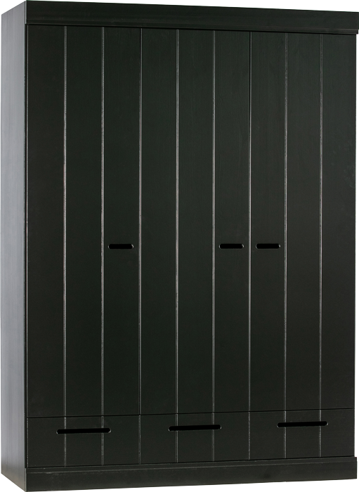 Woood Connect drawer vysoká skriňa - Čierna, 140 cm