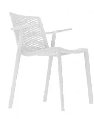 Barcelona DD Netkat dizajnová stolička - Biela, S podrúčkami