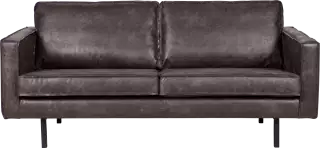 BePureHome Rodeo malá kožená sedačka - Čierna