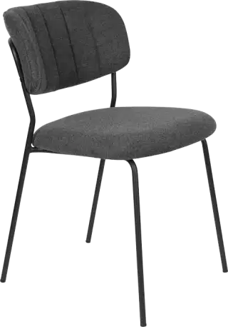 WL-Living Jolien čalúnená stolička s kovovým rámom - Čierna, Bez podrúčok
