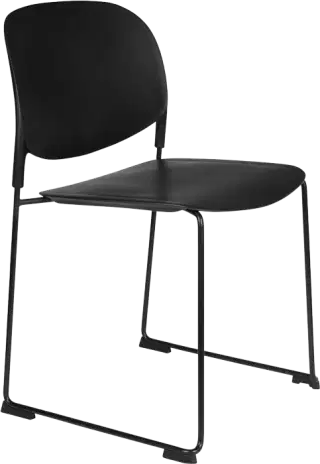 WL-Living Stacks polypropylénové stoličky - Čierna, Bez podrúčok