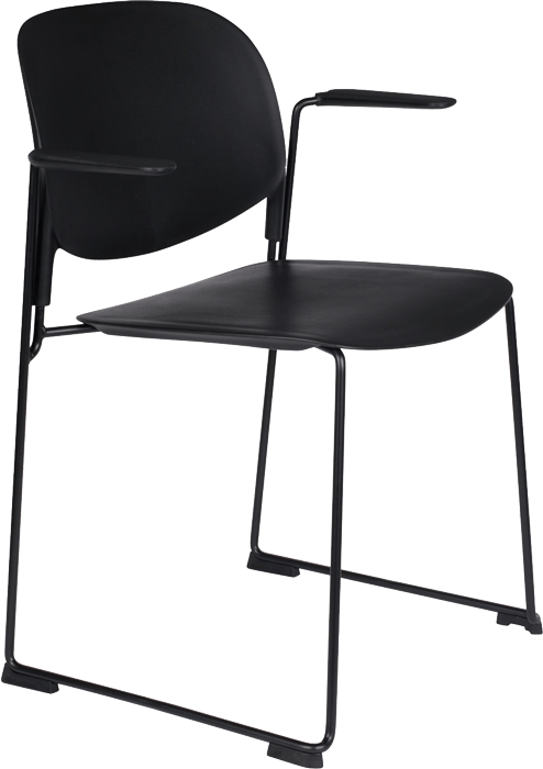 WL-Living Stacks polypropylénové stoličky - Čierna, S podrúčkami