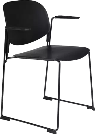 WL-Living Stacks polypropylénové stoličky - Čierna, S podrúčkami