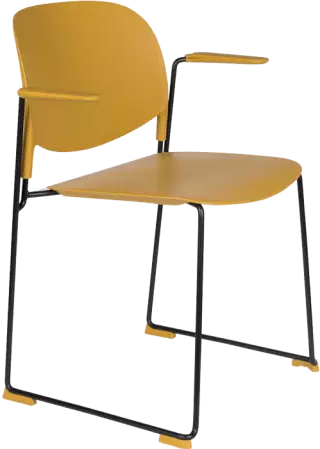 WL-Living Stacks polypropylénové stoličky - Žltá, S podrúčkami