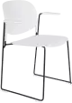 WL-Living Stacks polypropylénové stoličky - Biela, S podrúčkami