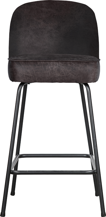 BePurehome Vogue kožená barová a pultová stolička - Čierna, Pultová