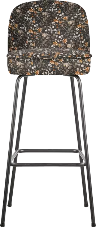 BePureHome Vogue čalúnená barová a pultová stolička - Vzorovaná + čierna, Barová