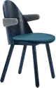 Teulat Uma drevené stoličky - Modrá, S podrúčkami
